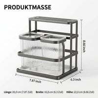 Knife Block Without Knives, Matte, Wall-Mounted for Small Apartments, Kitchen Knife Holder with Utensil Organizer, Carbon Metal