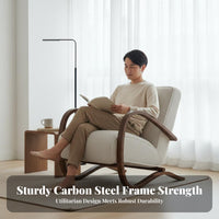 Italian design Upholstered Single Sofa Minimalist Design Upholstered Armchair Post-Modern Aesthetic Accent Chair Soft Fabric Upholstery for Homeowners, Readers, Interior Designers, Living Room, Bedroom, perusing corner, Office
