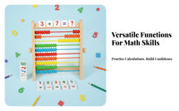 Early Education Educational Math Toy Effortless-Gliding Sliding Beads Wooden Abacus Parent-Child Interaction for Children, Toddlers