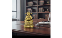 Brass Deity of Prosperity Statue Traditional Craftsmanship Chinese Wealth God Statue Auspicious Charm Chinese Wealth Deity Figurine