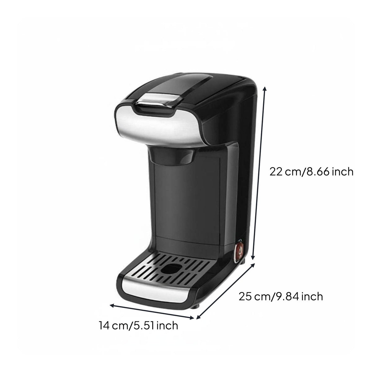 Single-Button-Button Operation Capsule Coffee Brewer Easy to Clean 2-in-1 Coffee Brewer Quick Brew Automatic Power Shut down for Home, Office, Dorm Room
