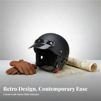 Japanese Design Helmet Unisex Retro Half Helmet Breathable Secure Headwear for Men, Women, Summer, Daily Commute