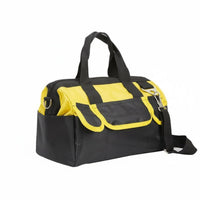 Wear-Resistant Canvas Electrician Bag Adjustable Shoulder Strap Heavy Duty Tool Bag Water Large Capacity Tool Tote for Electricians, Carpenters, Technicians, Job Site, Construction, Home Repair