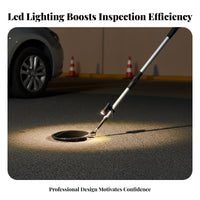 Under Vehicle Inspection Mirror Telescoping Handle Telescopic Inspection Mirror with Illuminating Includes Carrying Bag