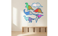 Bright Blue Edging Tactile Sequin Dinosaur Textured Dinosaur Wall Panel for Children