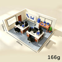 Miniature Dollhouse Office Scene Playset