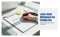 Letter-Size Magnetic Whiteboard, Erasable Handwriting Note Board, Multi-Functional Task Organizer, PU Leather, Portable, Random