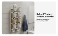 No-Drill Installation Wall-Mounted Slipper Hanger Multi-Tier Shoe Holder Strong Suction Power Storage Rack Draining Feature for Homeowners, RV Owners, Bathroom, Shower Room, Entryway, Behind the Door