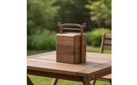 Three Layer Snack Holder Portable Wooden Box with Handle Organized Snack Container with Compartments for Living Room