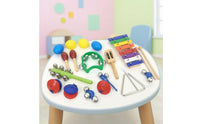 10 Pieces Wooden Music Percussion Toy Wooden Percussion Set Portable Tambourine for Young Children