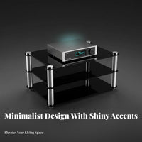 Solid Aluminum Alloy High-Fidelity Audio Rack Space Saving DAC Rack Long-Lasting Material Desktop Amplifier Stand Stable Design for Audiophiles, Study Room