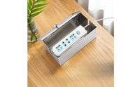 Lockable Power Strip Cover with Lock Water-Resistant Metal Enclosure with Lock Waterproof Power Strip Box Reinforced for Patio