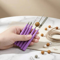 5 Pieces Assorted Tip Shapes Diamond Needle Files Metal Abrasive End Jewelry Needle Files Small-Precision Filing Diamond File Set Violet Handle
