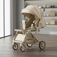 Adjustable Backrest Lightweight Travel Stroller Single-Foot Brake Foldable Baby Stroller Stable Structure Reclining Infant Stroller Aviation Aluminum Alloy Frame for Outdoor