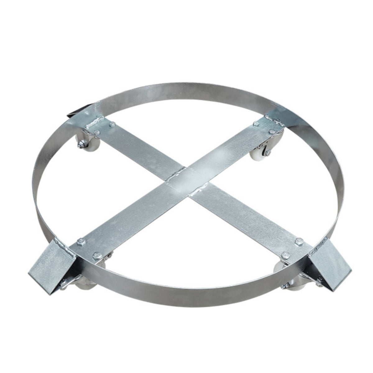 Drum Trolley with Casters Drum Cart with Swivel Casters Galvanized Barrel Mover for Warehouses, Workshops