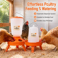 1.5kg Chicken Feeder & 1.5L Chicken Water Dispenser, Poultry Feeder and Drinker Set for Hens, Automatic Non-electric Feed