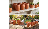 6 Pieces Terracotta-Brown Cantarito Cup Dishwasher Safe Cup Sturdy Drinking Cups Rustic for Hosts, Bartenders, Home Establishments, Parties, Everyday Use