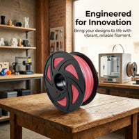 PLA Filament 1.75mm 1kg Spool for 3D Printer, High Speed FDM Red Color, Toughness for Beginners