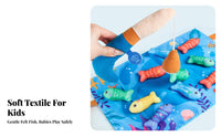 Interactive Play Textile Aquatic Creature Catching Game Hand-Eye Coordination Soft Fishing Toy Set Develops Fine Muscle Skills for Toddlers