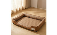 Dog Bed with Bolster Cushion Padded Pet Bed with Bolster Cozy Furniture for Dogs