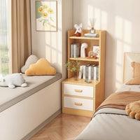 Narrow Bookcase with Drawers Space-Saving Cabinet with Shelves and Drawers Bedside Cabinet with Shelves for Bedroom, Small Areas, Living Room