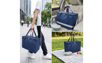 Insulated Tote Bag Zippered Insulated Grocery Bag Portable for Picnics