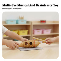 Entertaining to Use Wooden Frog Guiro distinctive Gift concept Croaking Frog Instrument Handmade Educational Toy for Children, Preschoolers, Music educators, Kindergarten, Early Learning center, Parties, Home