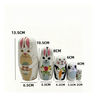 Painted Wooden Nesting Doll Set Stacking Russian Nesting Dolls Traditional Toy Handmade for Nursery