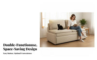Two-PurposeUse Design Armless Pull-extendable Futon Foldable Sofa Bed Space-Saving transfor modernable Furniture abrasionwithstandant upholstery for Pet Owners, Apartment Dwellers, Young Adults, Study Room, Bedroom