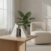 Geometric Bookends Modern Arched Bookend Aesthetic for Desk, Office