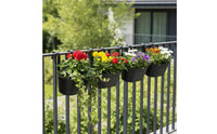 5 Pieces Hanging Planter with Hooks Oval Railing Planter Easy-to-Hang for Fence