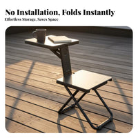 Foldable Design All-in-Single Folding Chair Desk Multi-Functional Folding Chair with Tablet Arm Space Saving Portable Study Desk Installation-without Charge for Students, Office Employees, Classroom, Studying, Outdoor, Training Center