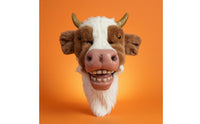 Soft-Textured Cattle Headgear Headpiece Novelty Cow Costume Hood Comfortable Headwear for Halloween, Cosplay, Stage Performances