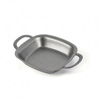 Square Serving Plate with Handles Retro Stainless Steel Serving Tray for Parties