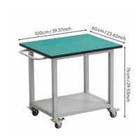 Lockable Wheels Anti-Static Rolling Cart Heavy-Duty Frame Wheeled Inspection Table Multi-Scene Versatility Rolling Work Table Scratch-Resistant Top for Technicians, Factory Workers, Engineers, Laboratoryoratory Oratory, Warehouse, Electronics Repair Shop