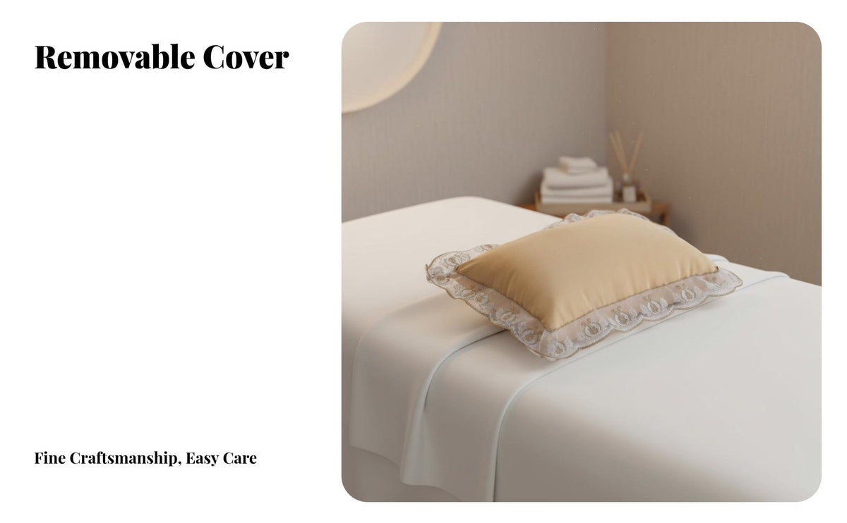 Removable and Washable Beauty Salon Pillow Breathable Small Rectangular Pillow Ergonomic Support for Spa Clients, Adults, Massage Room, Home
