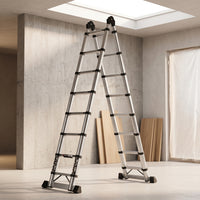 Stainless Steel Telescoping Ladder Extendable Telescopic Ladder Portable Adjustable for Homeowners, DIYers, Contractors