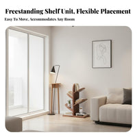 Accessible-Design Shelving Tree-Shaped Bookshelf Space-Saving Tree-Shaped Shelf Sturdy and Stable Bookcase Multifunctional for Children, Students, Book Lovers, Living Room, Bedroom, Small Areas
