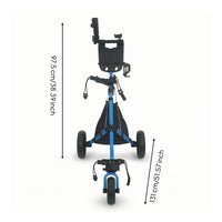 Compact Foldable Golf Push Cart Lightweight 3-Wheel Golf Push Cart Long-Lasting Ergonomic for Golfers