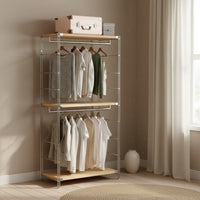 Large Capacity Accessible Closet System Adjustable Shelves Multi-Layer Storage Shelf Heavy Duty Clothing Organizer Easy Assembly for Bedroom, Entryway