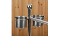 Bird Perch Rack with Food Cups Stainless Steel Floor Standing Bird Stand with Tray Parrot Perch with Cups Freestanding