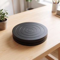 Decorating Turntable Low-Profile Pottery Wheel with Grooves Smooth-Turning Clay Sculpting Stand for Dessert Artists, Art Class, Kitchen Countertop