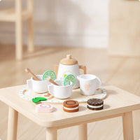 Wooden Tea Party Toy Creative Wooden Tea Set Tabletop for Daycare