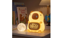 Tap Control Capybara Alarm Clock USB Rechargeable Alarm Clock with Night Light Cute Capybara Night Light Adorable for Children, Students, Bedside Table, Nursery, Desk