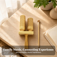 Classroom Percussion Instrument Cylindrical Wooden Sound Blocks Includes Mallet Wooden Percussion Instrument for Classroom