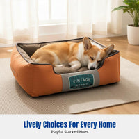 Rectangular Raised Side Lounger Fully Launderable Dog Bed All-Season Reinforceive Raised Sides