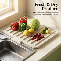 Sink Silicone Draining Mat for and Countertop, Rectangular Dish Drying with Upgraded 2cm Thickened Design