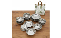 20 Pieces Stainless Steel Plates and Bowls Set Rust-Resistant Stainless Steel Camping Set Dishwasher Metal Dishes