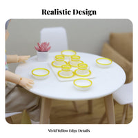 Realistic Design Dollhouse Dining Set High Intricacy Miniature Dishware Model Exquisite Intricacy S for Adults, Dollhouses