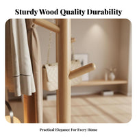 Mobile Design Rolling Coat Rack with Hamper Side Hooks Rolling Clothes Rack with Shelf Multi-Functional Garment Stand Space-Saving for Apartment Dwellers, Students, Homeowners, Living Room, Entryway, Walk-in Closet